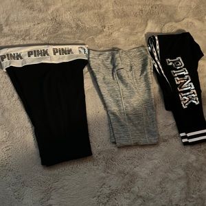 Victoria secret PINK bundle 3 yoga pants sz medium excellent condition